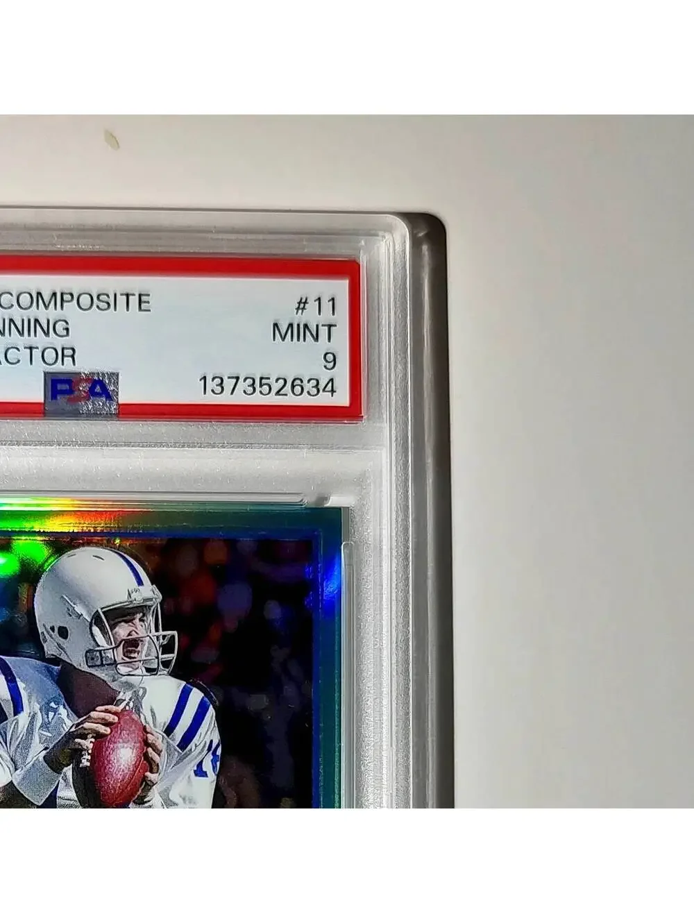 Peyton Manning 2023 Topps #11 057/199 Aqua Refractor PSA 9 Mint